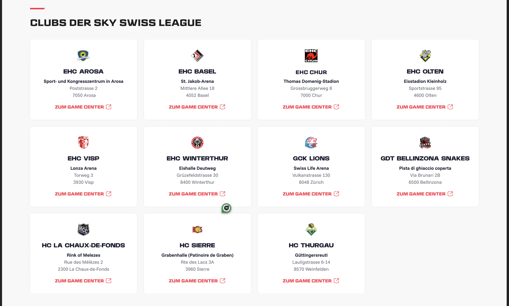 Club finder — keyboard-navigable cards, WCAG-checked contrast